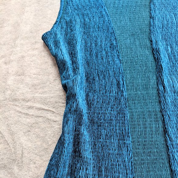 Earthbound Trading Co Teal Velvet Vest Kimono - Picture 4 of 7
